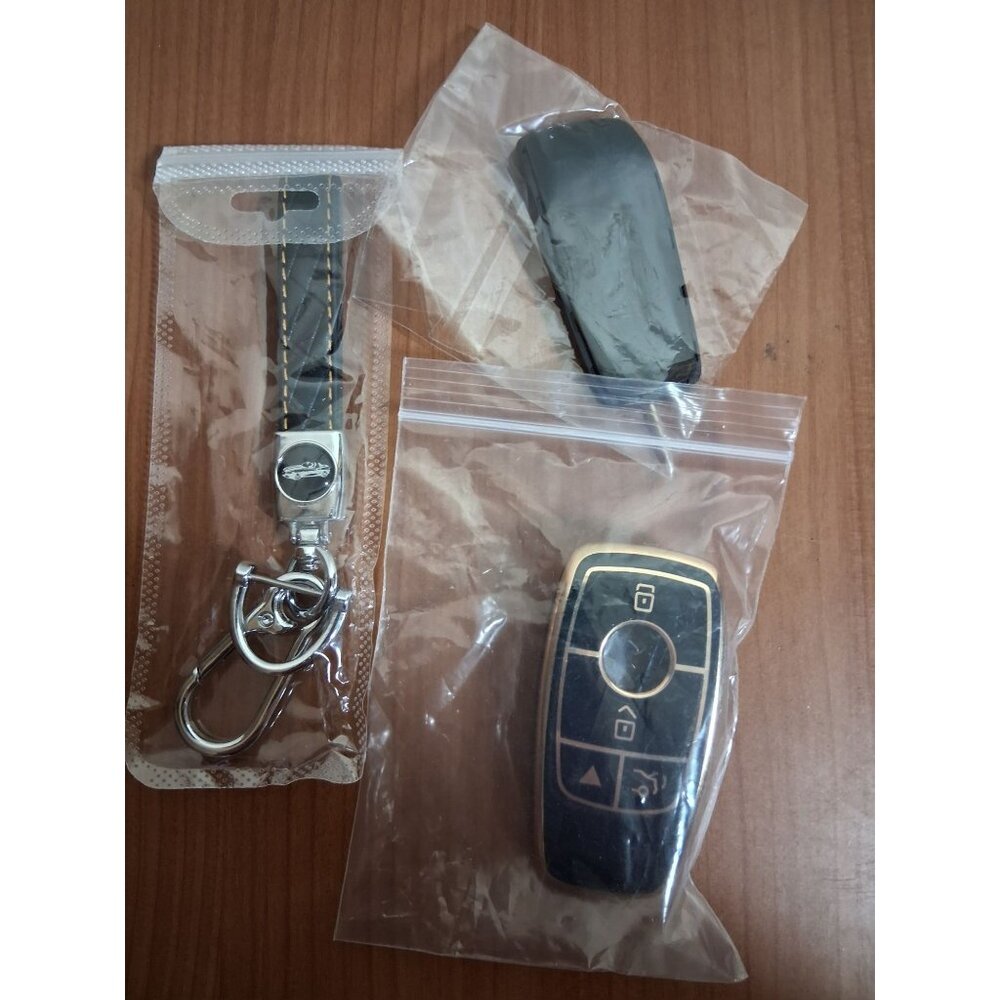 Mercedes Benz Key Fob Cover With Keychain Black Gold G Class E Class S Class